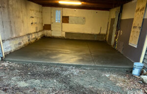 Garage new concrete